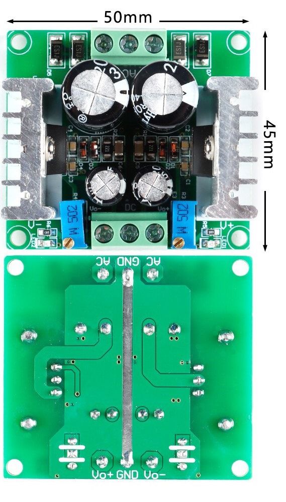 Fuente de Alimentacion Ajustable Dc-Dc. LM317 LM337 Dual